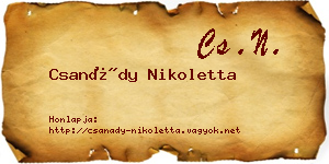 Csanády Nikoletta névjegykártya