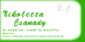 nikoletta csanady business card